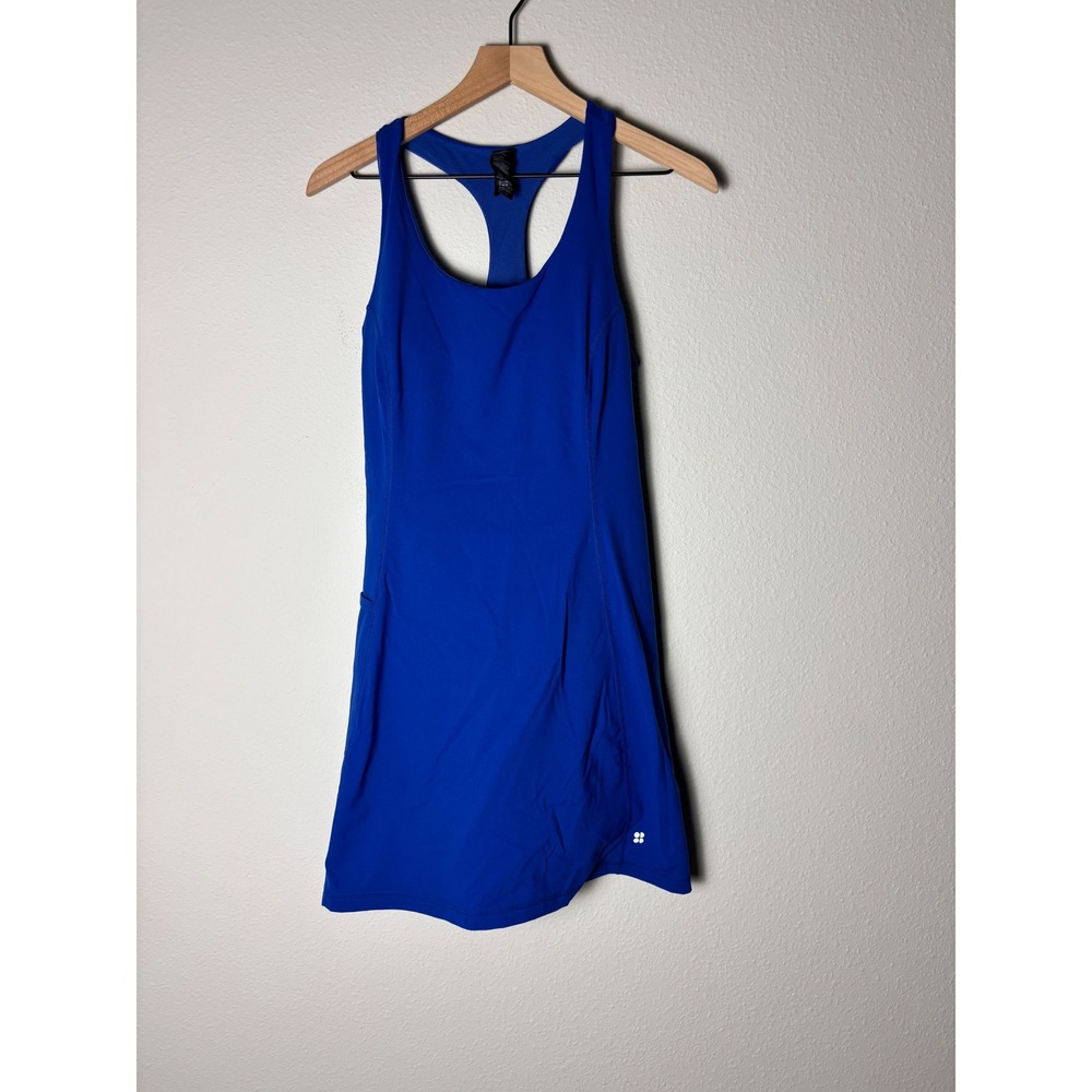 Sweaty Betty Power Workout Dress Royal Blue Built-in Shorts Bra Pockets Size M